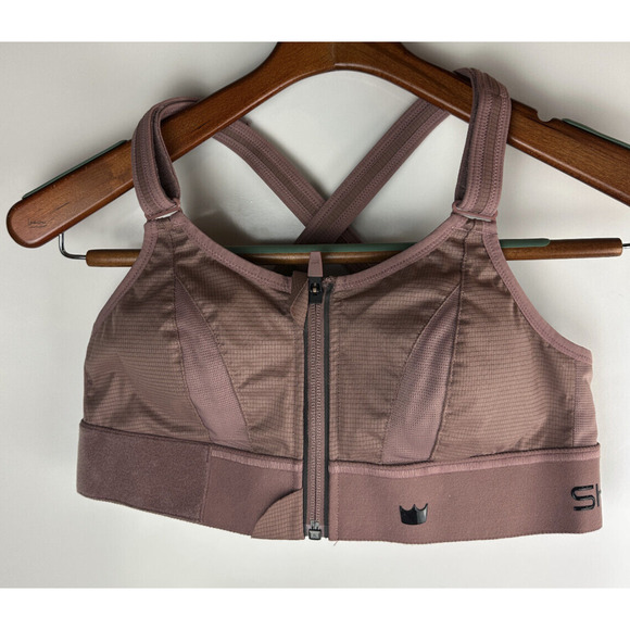 Shefit Ultimate Sports Bra High Impact Rose Taupe Front Zip Adjustable Small - Picture 2 of 10